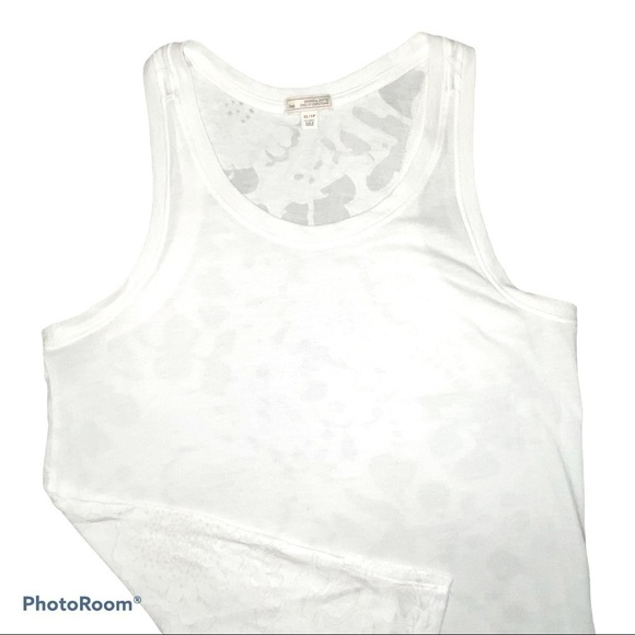 Gap white tank top. sheer floral racer back. - Picture 1 of 5